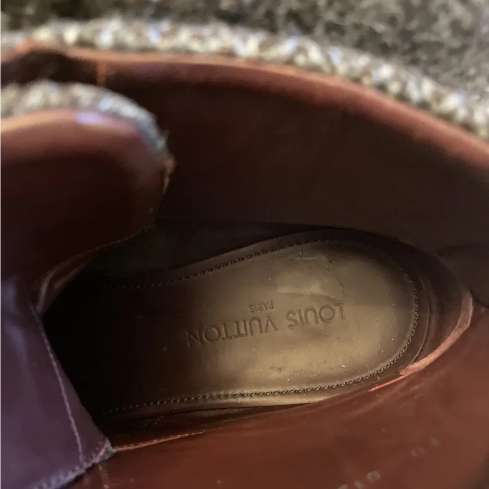 Brown and white tweed wool boots with brown and navy by Louis Vuitton size 10lv - Picture 3 of 12